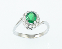 Tsavorite garnet and diamond ring