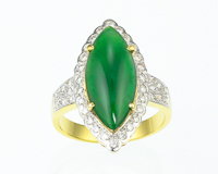 Jadeite (type-A) and diamond ring