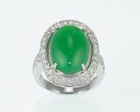 Jadeite (type-A) and diamond ring