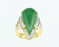 Jadeite (type-A) and diamond ring