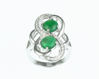 Jadeite (type-A) and diamond ring