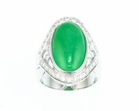 Jadeite (type-A) and diamond ring