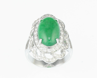 Jadeite (type-A) and diamond ring