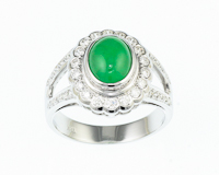 Jadeite (type-A) and diamond ring