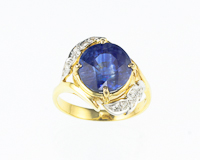 Kyanite and diamond ring