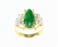 Jadeite (type-A) and diamond ring