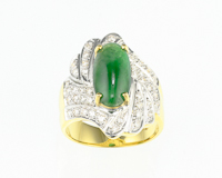 Jadeite (type-A) and diamond ring