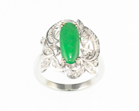 Jadeite (type-A) and diamond ring