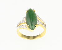 Jadeite (type-A) and diamond ring