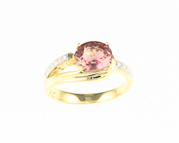 Tourmaline and diamond ring