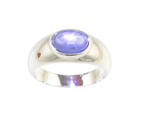 Blue star sapphire ring