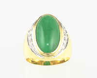 Jadeite (type-A) and diamond ring