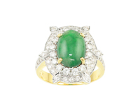 Jadeite (type-A) and diamond ring