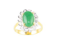 Jadeite (type-A) and diamond ring