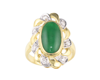 Jadeite (type-A) and diamond ring