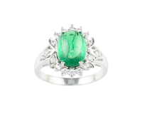 Tsavorite garnet and diamond ring