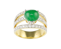 Jadeite (type-A) and diamond ring