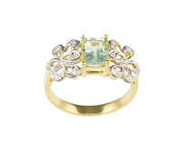 Tourmaline and diamond ring