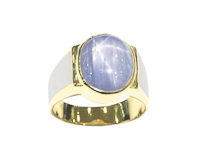 Blue star sapphire ring