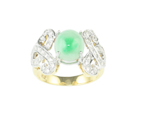 Jadeite (type-A) and diamond ring