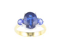 Kyanite and blue sapphire ring