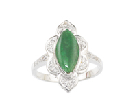 Jadeite (type-A) and diamond ring