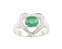 Tsavorite garnet and diamond ring