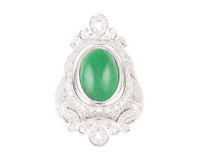 Jadeite (type-A) and diamond ring