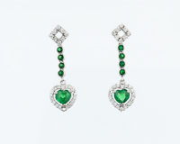 Tsavorite garnet and diamond earrings