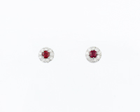 Ruby and diamond earrings