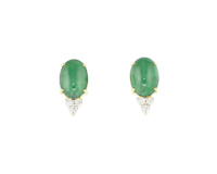 Jadeite (type-A) and diamond earrings