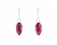 Ruby and diamond earrings