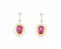 Rubellite and diamond earrings