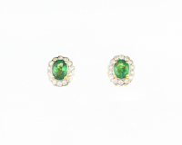 Tsavorite garnet and diamond earrings