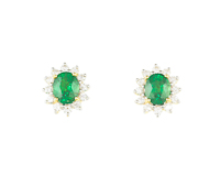 Tsavorite garnet and diamond earrings