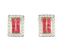 Spinel and diamond earrings