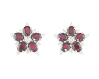 Ruby and diamond earrings