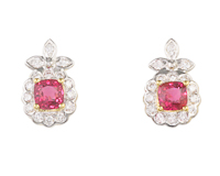 Spinel and diamond earrings