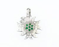 Tsavorite garnet and diamond pendant