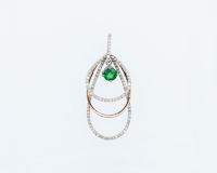 Tsavorite garnet and diamond pendant