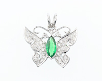 Tsavorite garnet and diamond pendant