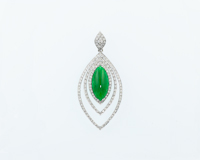 Jadeite (type-A) and diamond pendant