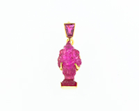 Ruby carving and ruby pendant