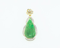 Jadeite (type-A) and diamond pendant