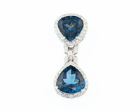 Topaz and diamond pendant