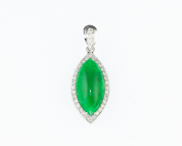 Jadeite (type-A) and diamond pendant