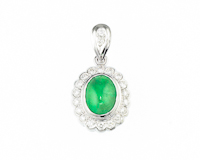 Jadeite (type-A) and diamond pendant