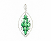 Tsavorite garnet and diamond pendant