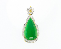 Jadeite (type-A) and diamond pendant