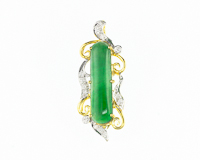 Jadeite (type-A) and diamond pendant